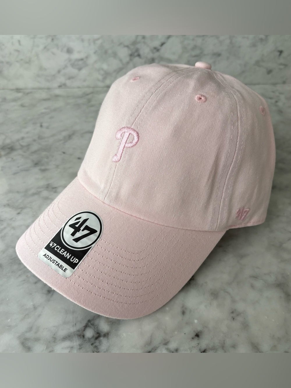 47 Brand Clean Up Adjustable Strap MLB Hat Philadelphia Phillies Light Pink